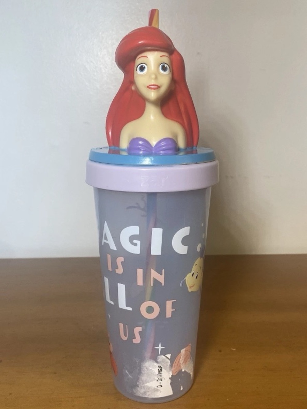 Zak! Designs Disney The Little Mermaid Ariel 3D Tumbler Mug Cup with Straw